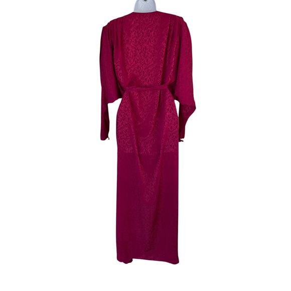 amazing 80s 70s David Brown California fuschia long robe dolman sleeve S - Picture 6 of 8